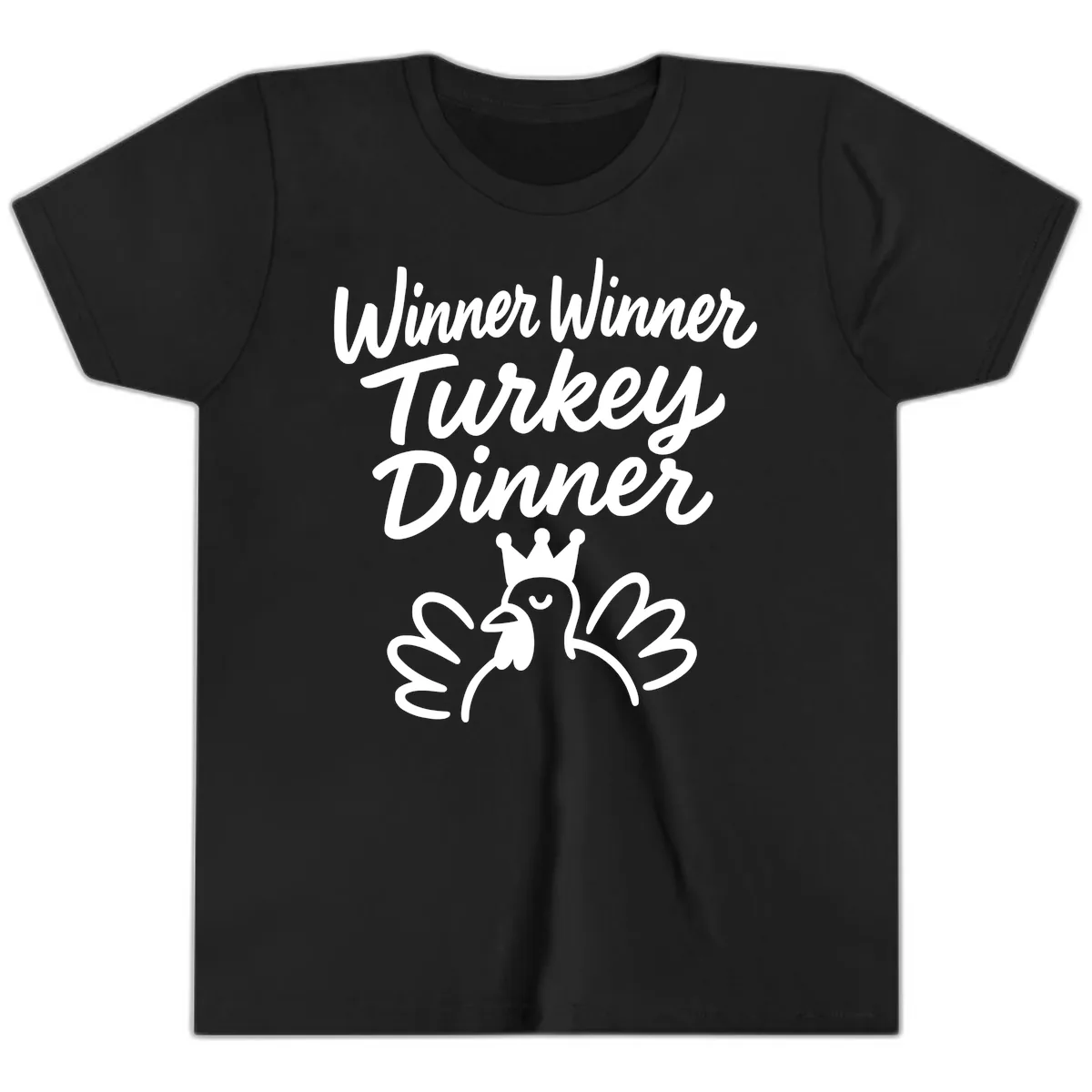 Winner Winner Turkey Dinner Celebration Youth T-Shirt in Black