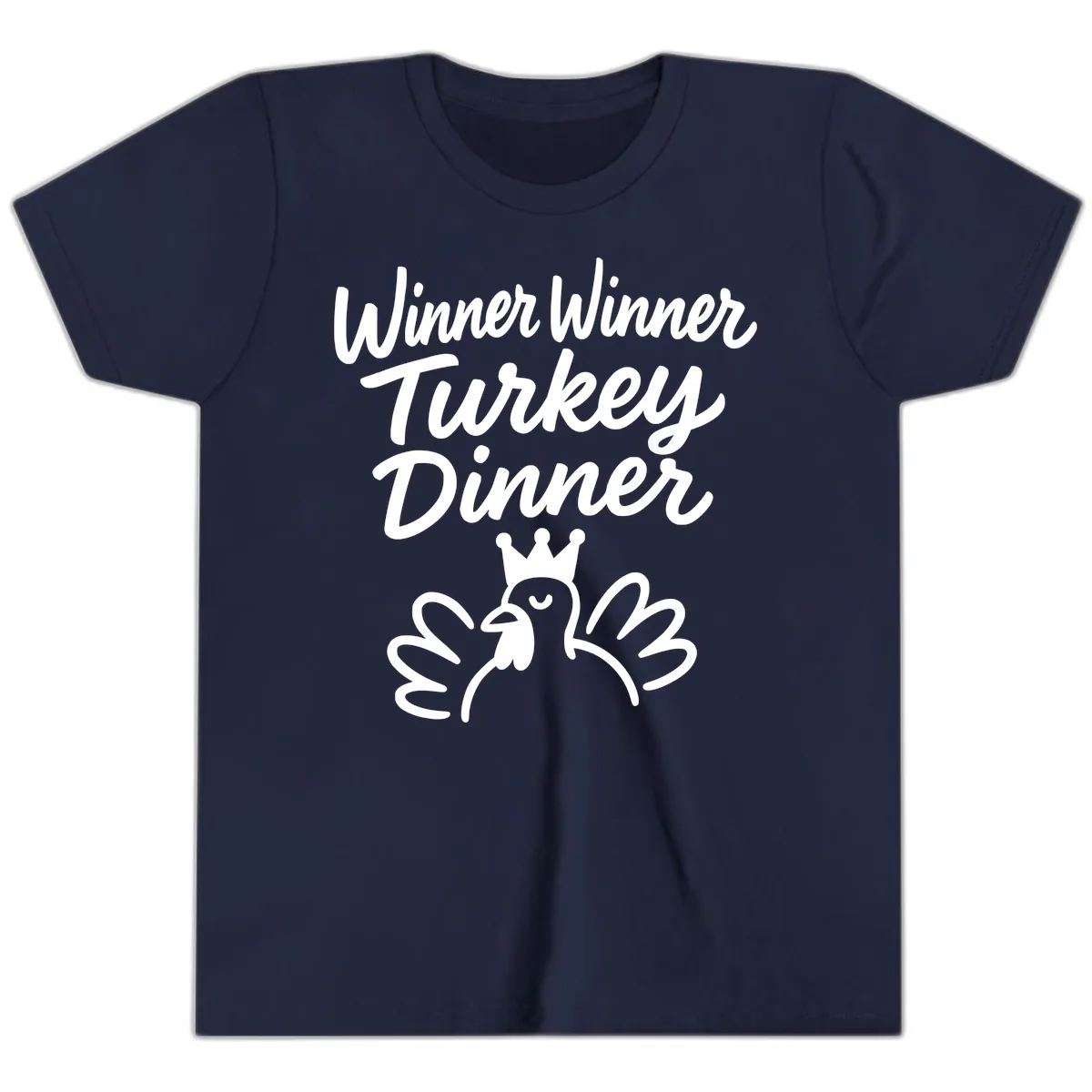 Winner Winner Turkey Dinner Celebration Youth T-Shirt in Navy