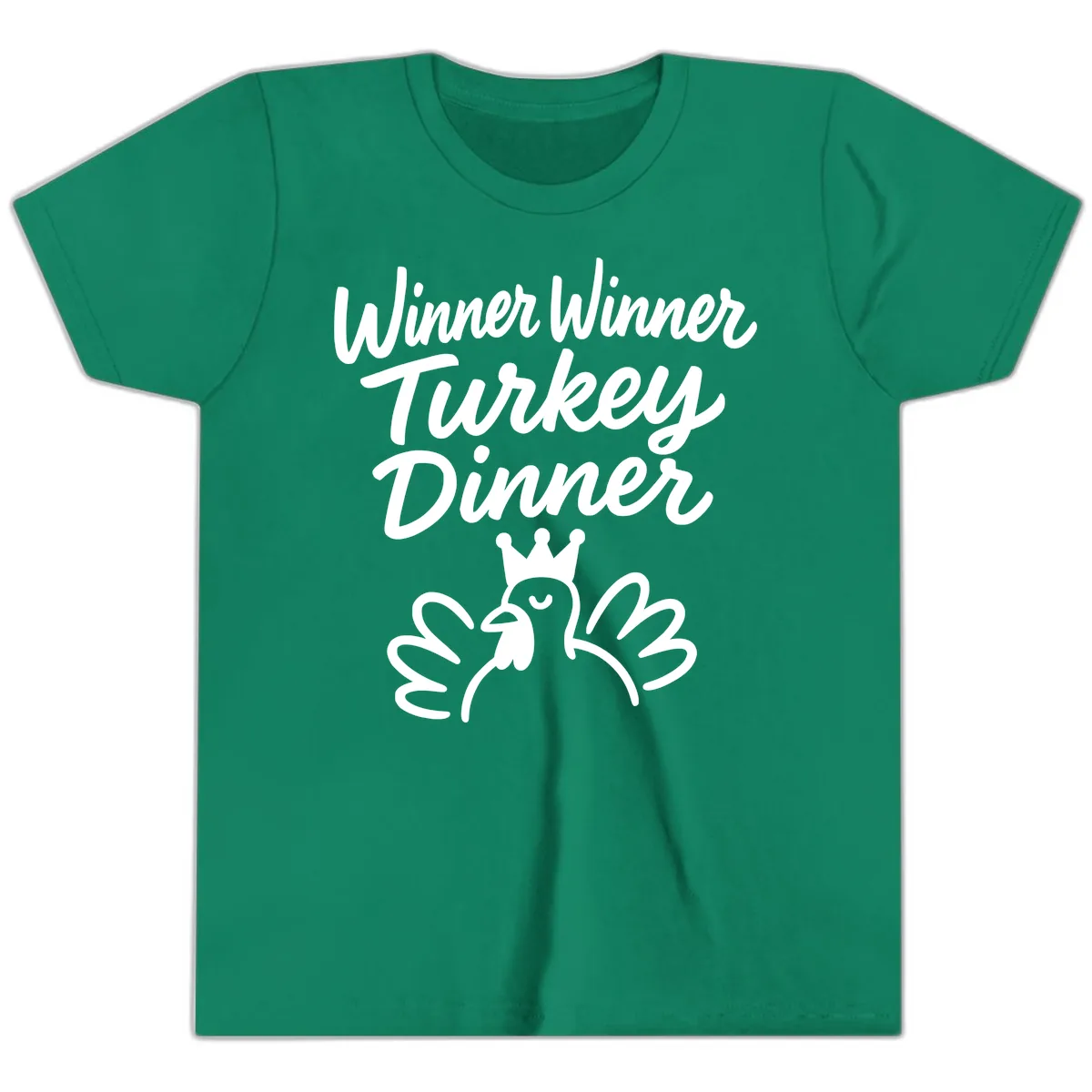 Winner Winner Turkey Dinner Celebration Youth T-Shirt in Kelly