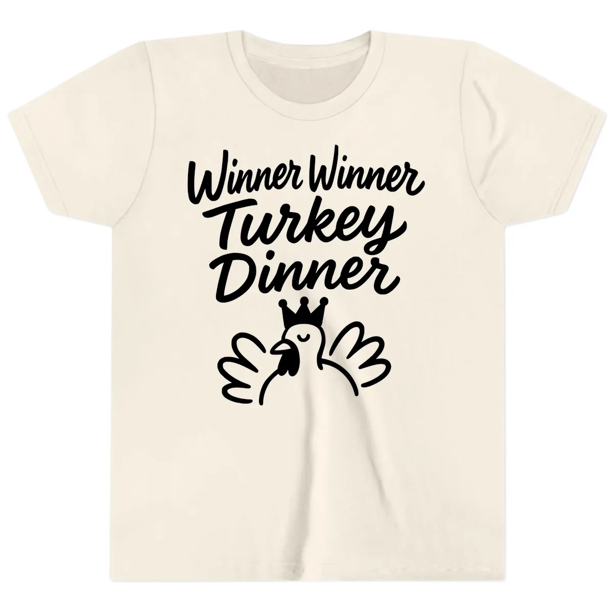 Winner Winner Turkey Dinner Celebration Youth T-Shirt in Natural