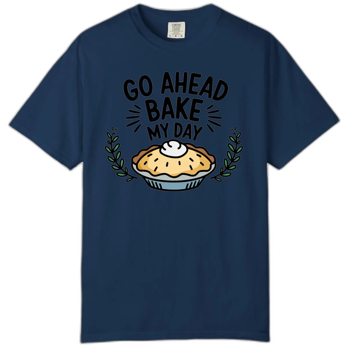 Go Ahead Bake My Day Pie Design Comfort Color in Navy