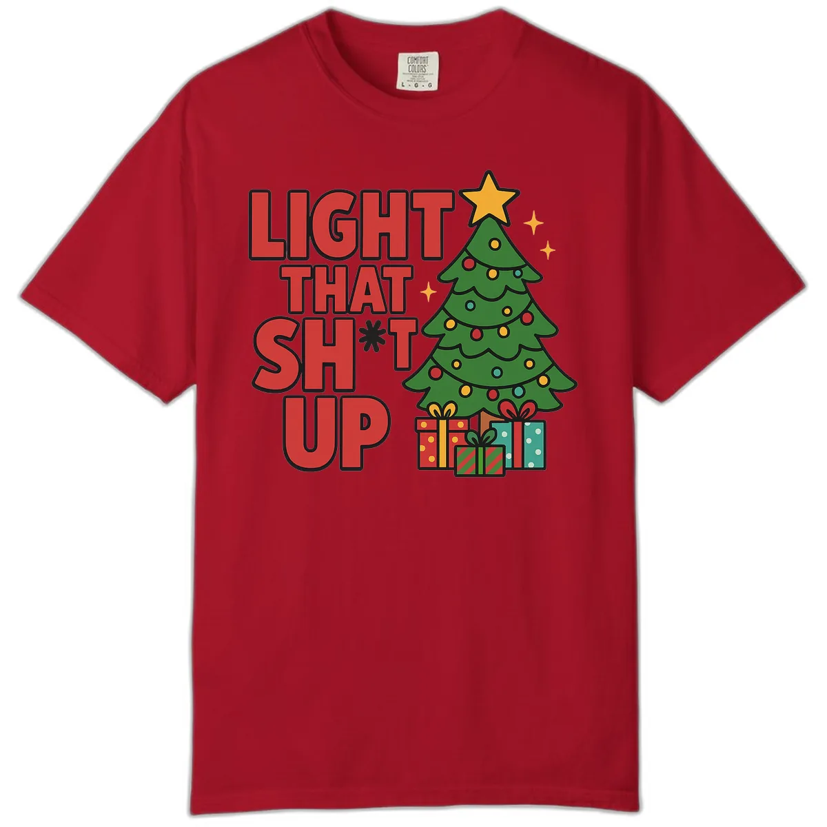 Light That Shit Up Christmas Tree Comfort Color in Red