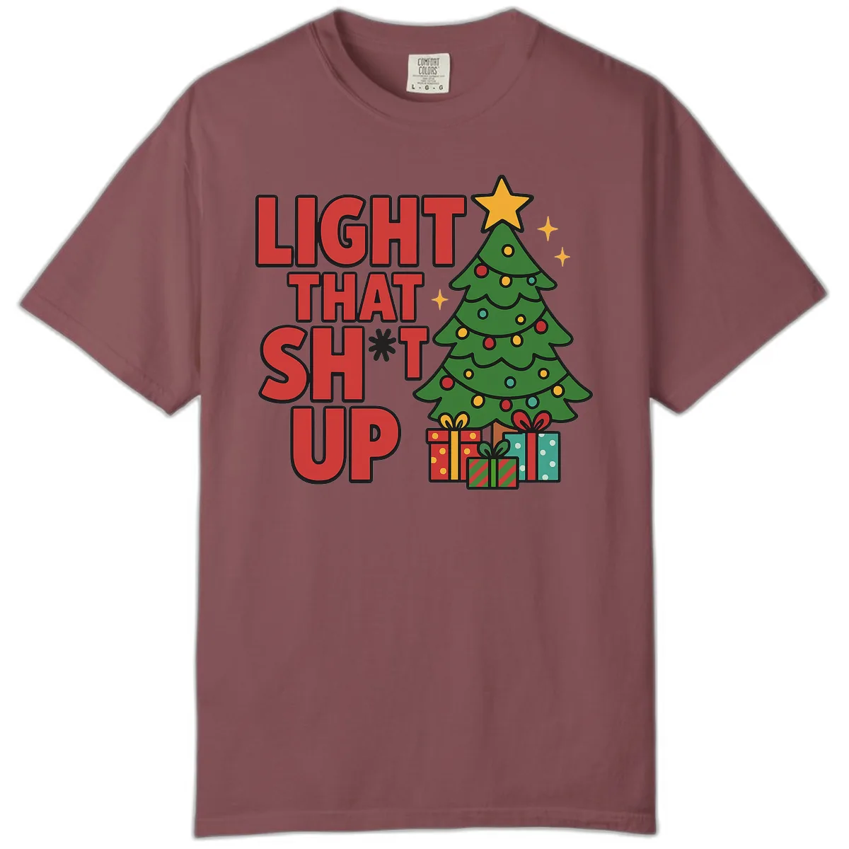 Light That Shit Up Christmas Tree Comfort Color in Brick