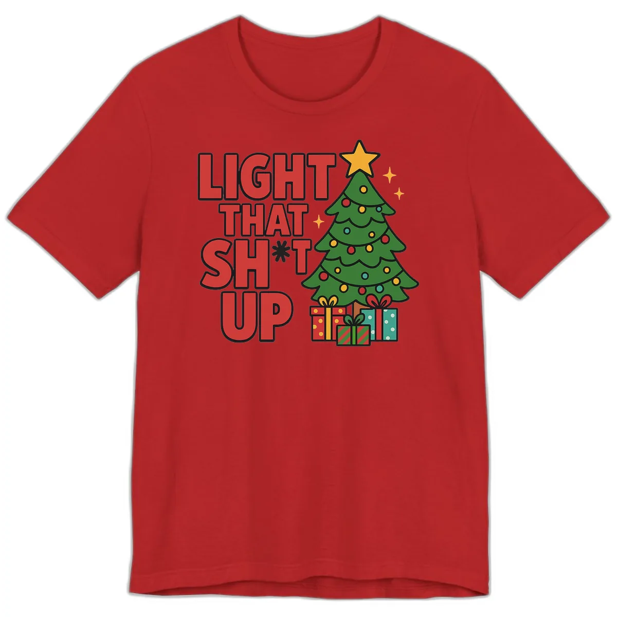 Light That Shit Up Christmas Tree Premium T-Shirt in Red