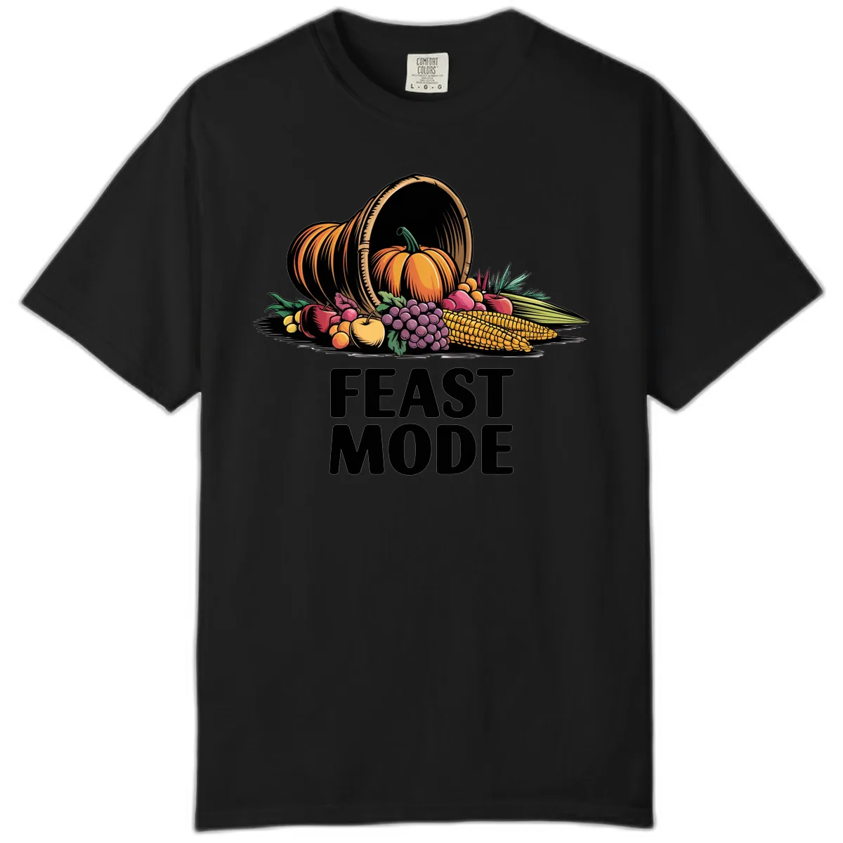 Thanksgiving Cornucopia Feast Mode Comfort Color in Black