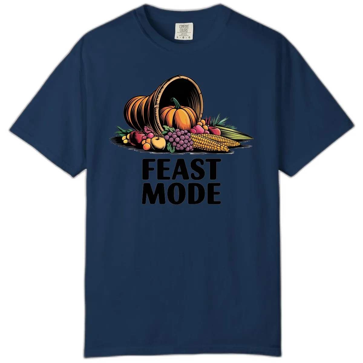 Thanksgiving Cornucopia Feast Mode Comfort Color in Navy
