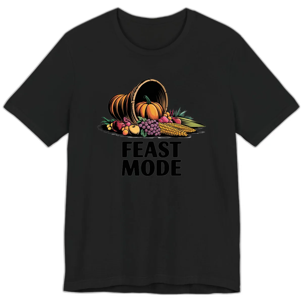 Thanksgiving Cornucopia Feast Mode Premium T-Shirt in Black