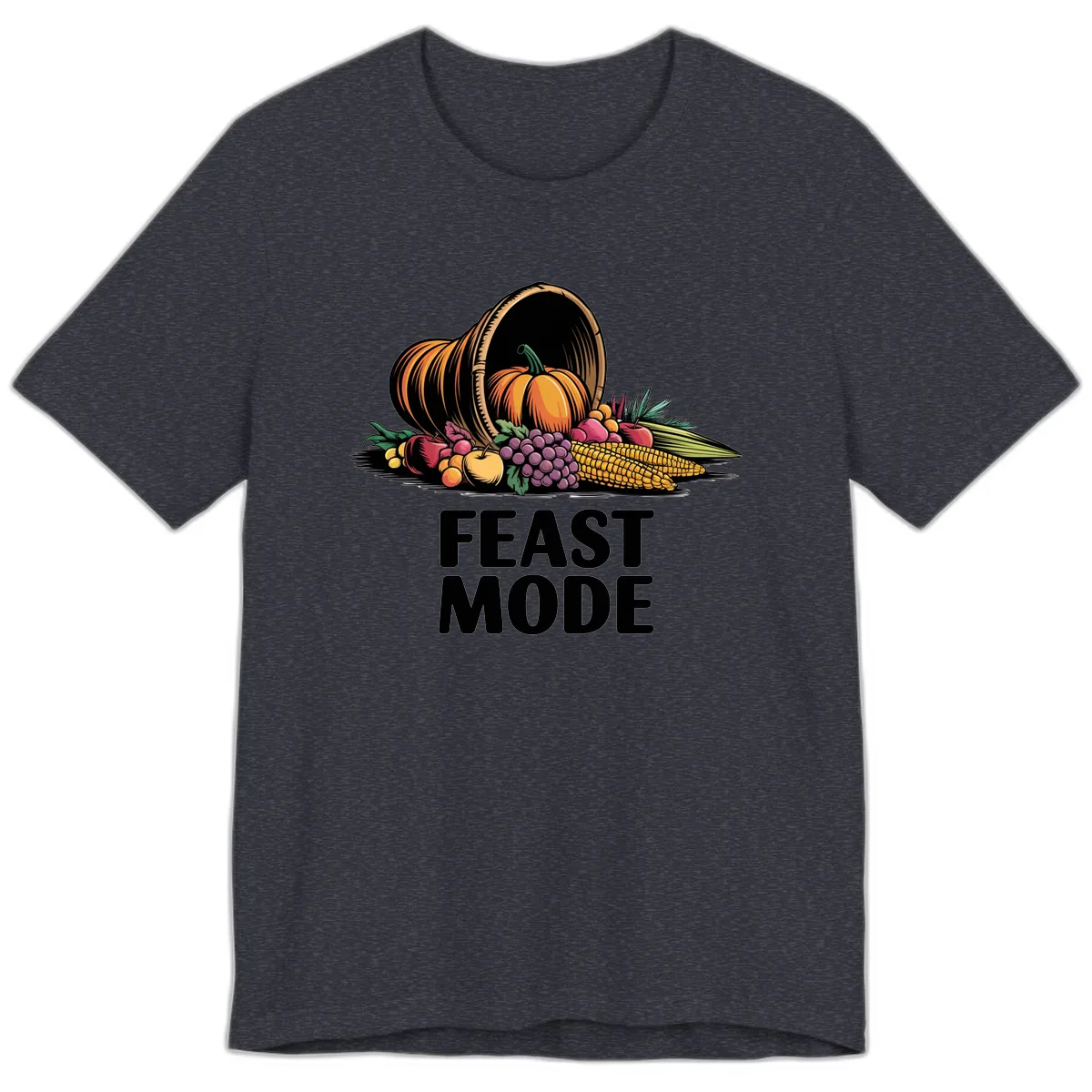 Thanksgiving Cornucopia Feast Mode Premium T-Shirt in Heather Navy