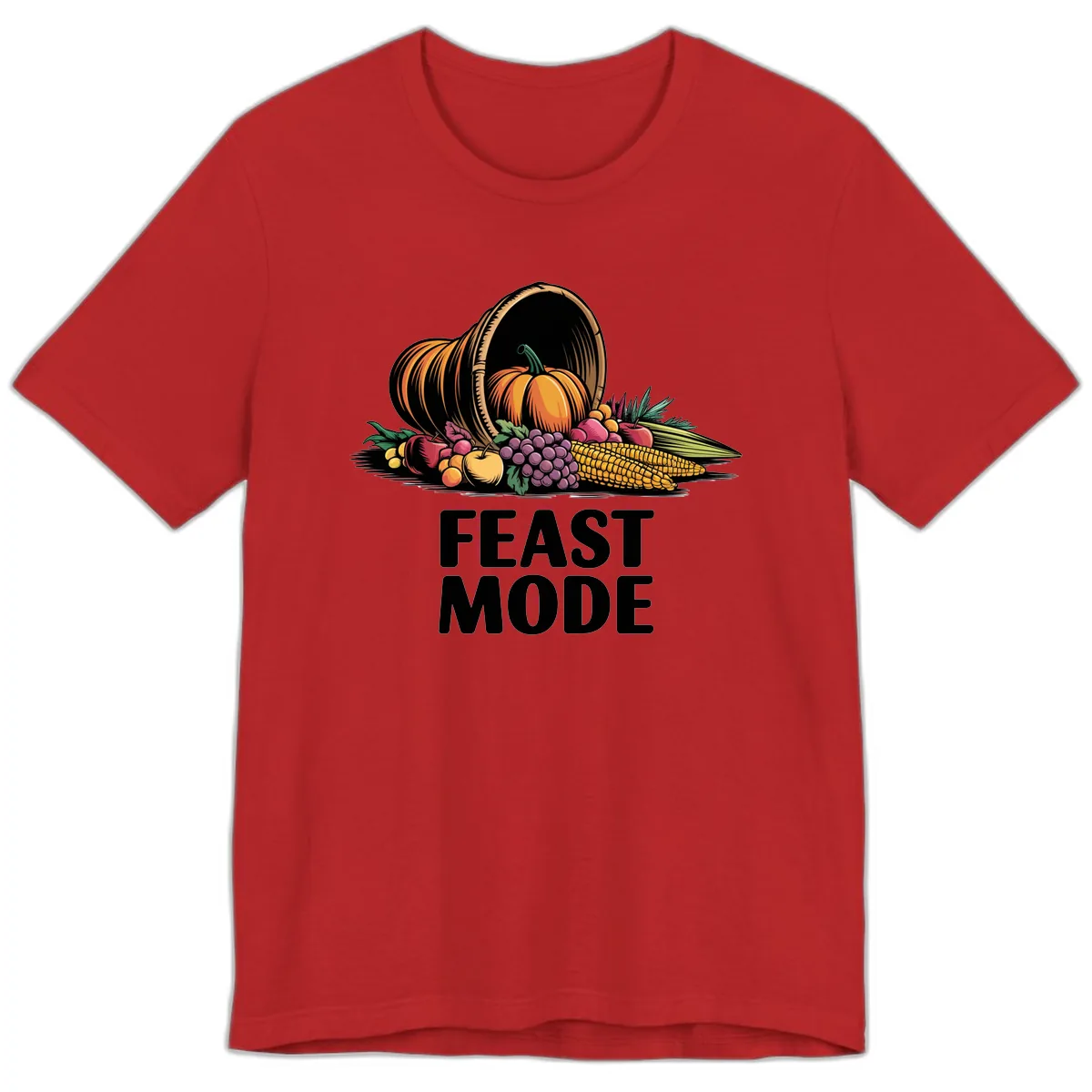 Thanksgiving Cornucopia Feast Mode Premium T-Shirt in Red