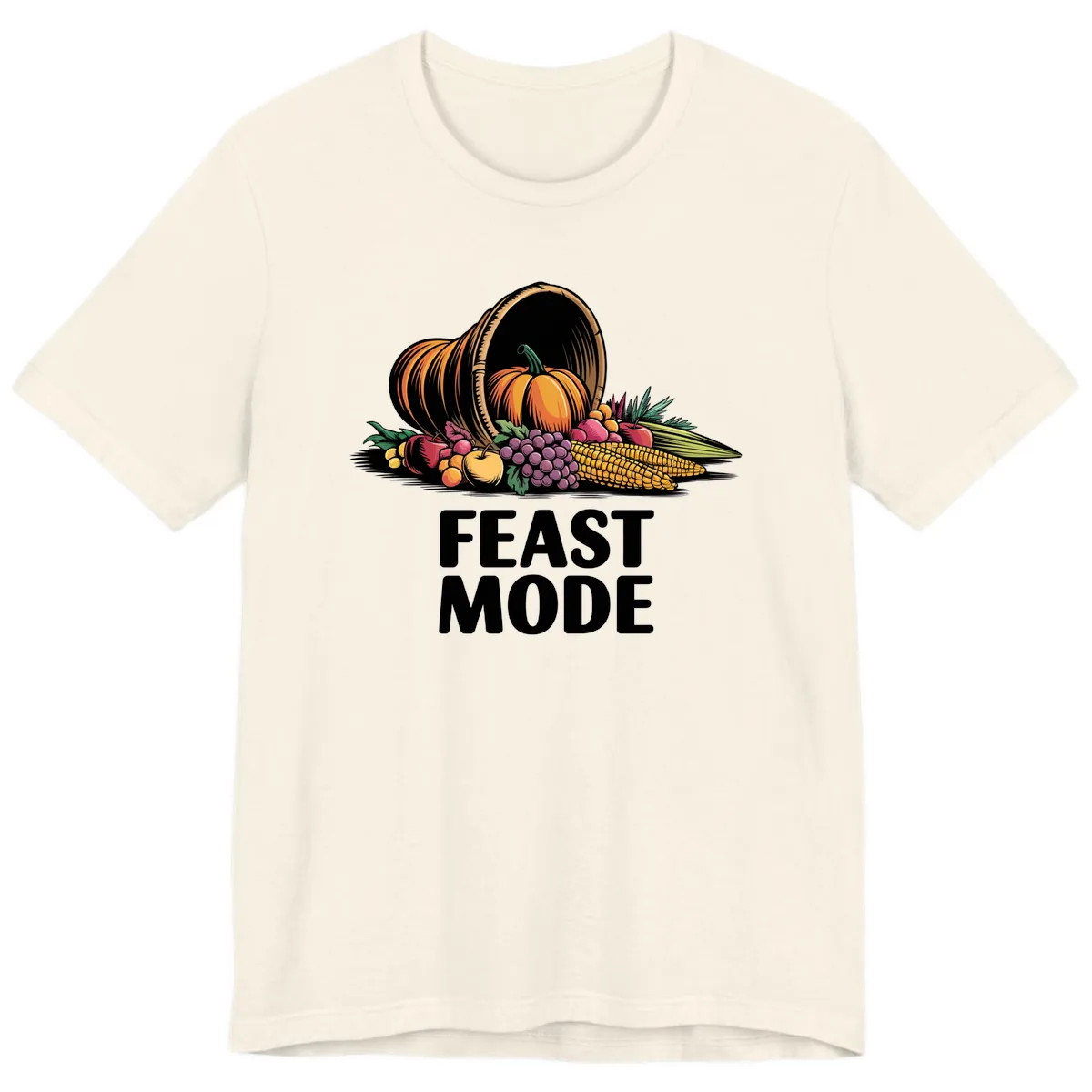 Thanksgiving Cornucopia Feast Mode Premium T-Shirt in Natural