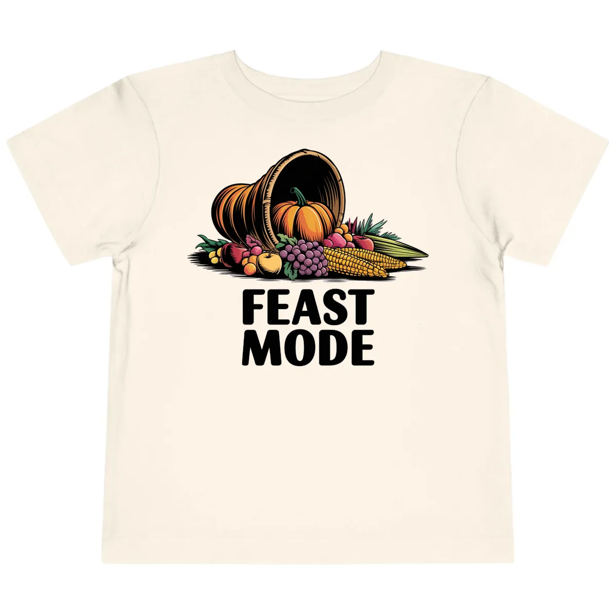 Thanksgiving Cornucopia Feast Mode Toddler T-Shirt in Natural