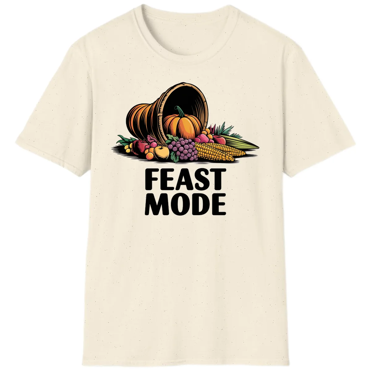Thanksgiving Cornucopia Feast Mode T-Shirt in Natural