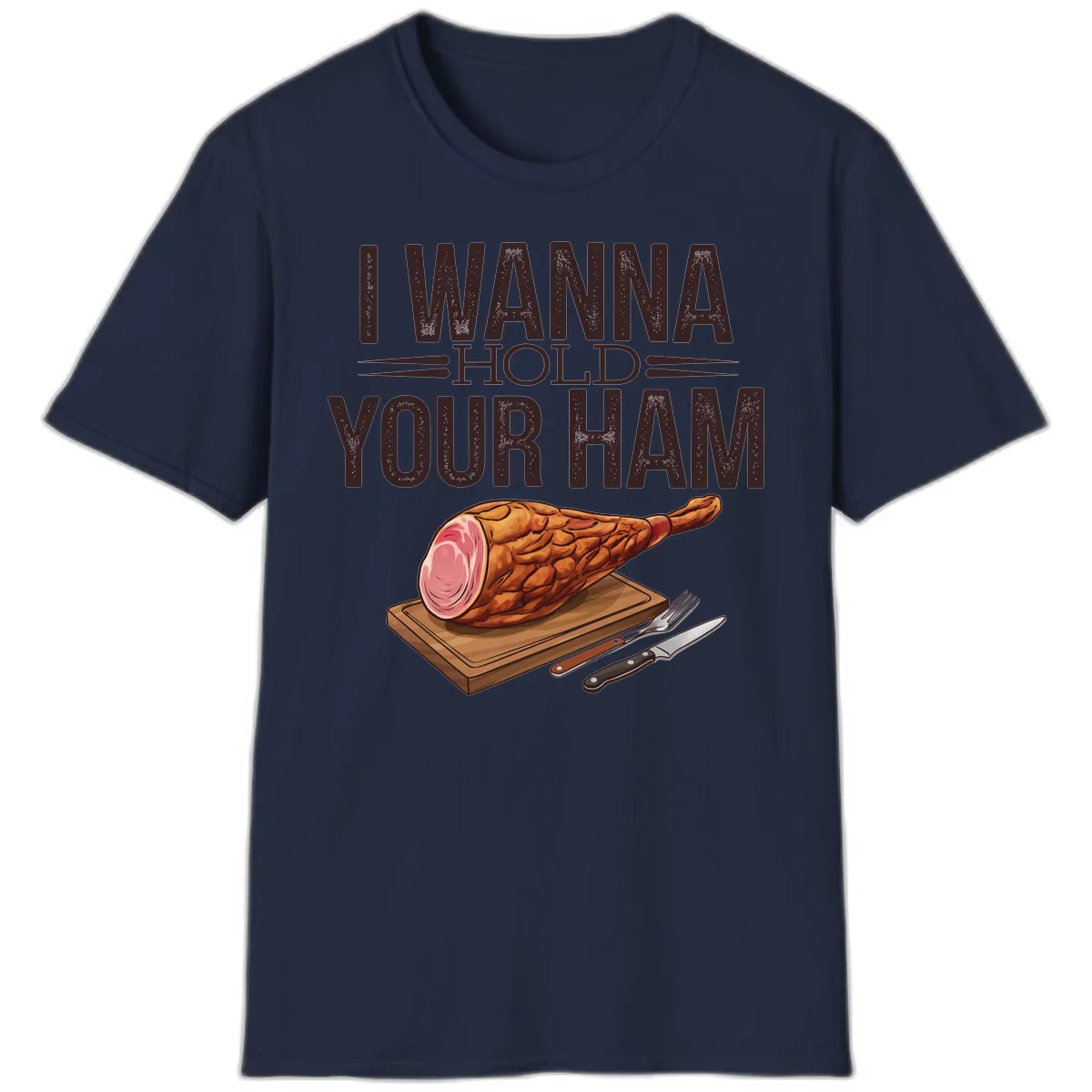 I Wanna Hold Your Ham Graphic T-Shirt in Navy