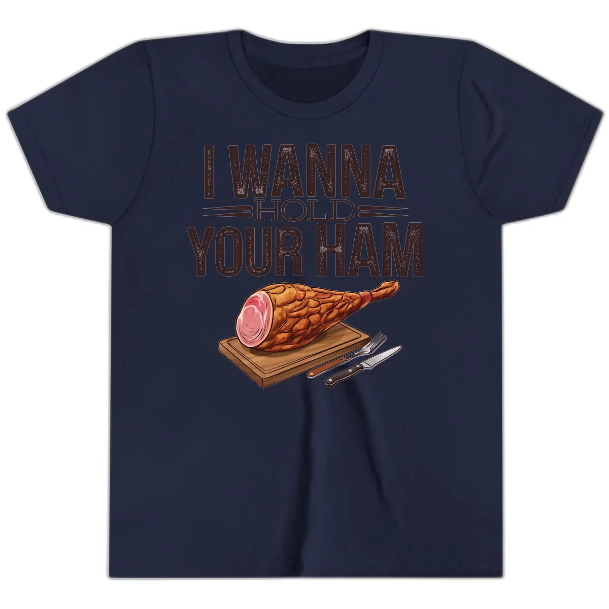 I Wanna Hold Your Ham Graphic Youth T-Shirt in Navy