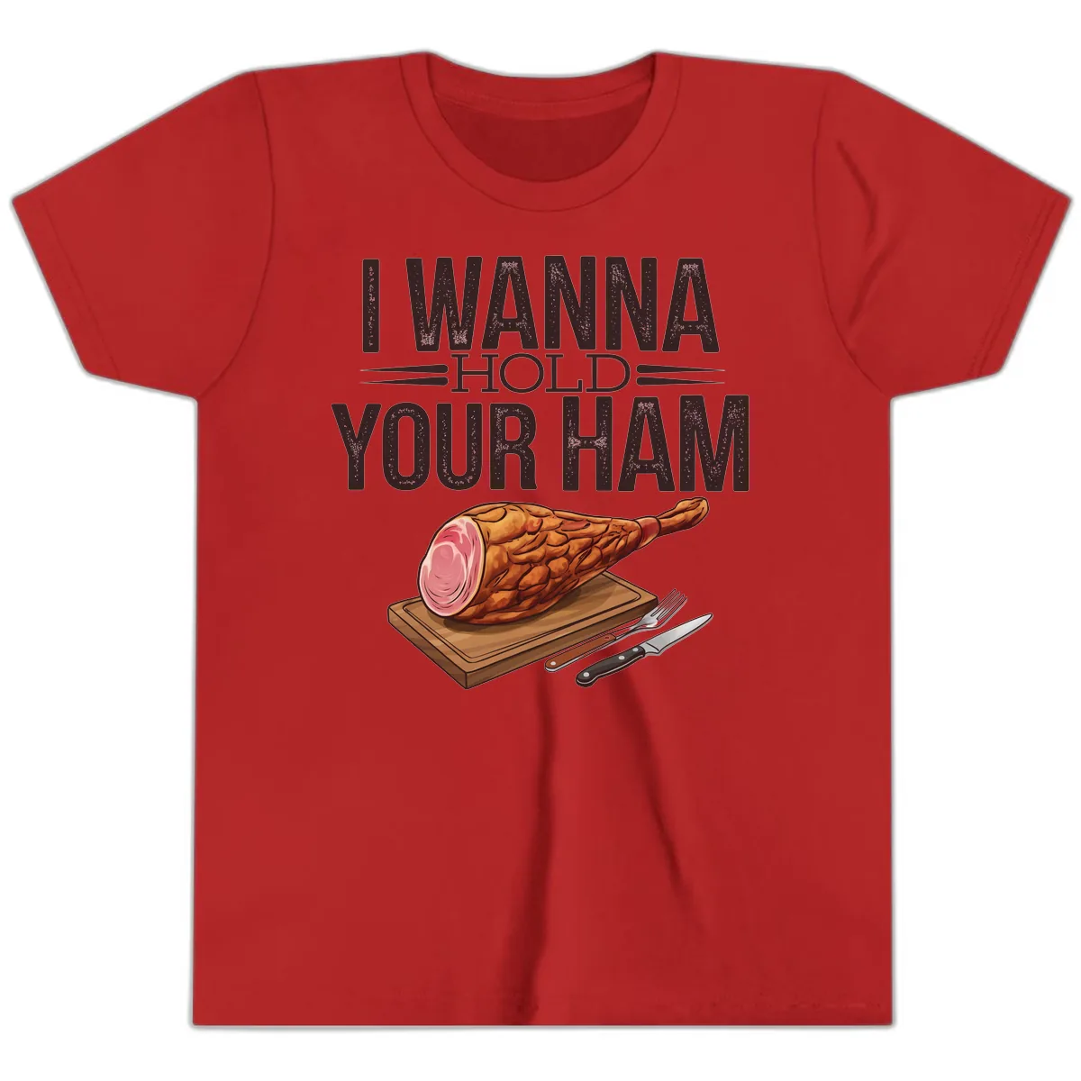 I Wanna Hold Your Ham Graphic Youth T-Shirt in Red
