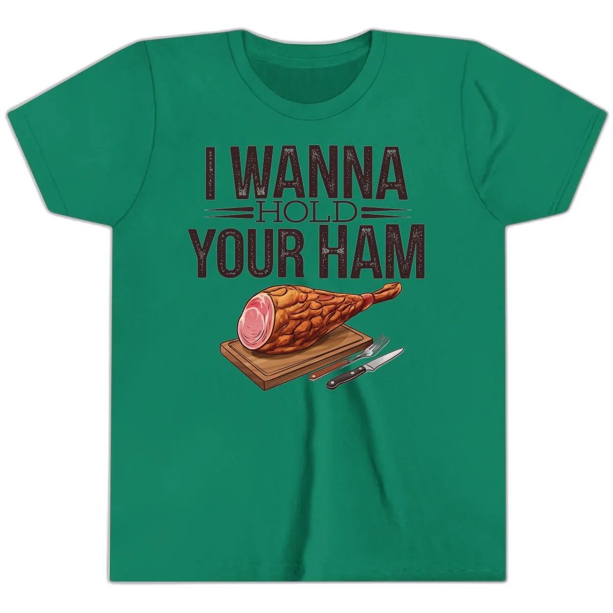I Wanna Hold Your Ham Graphic Youth T-Shirt in Kelly