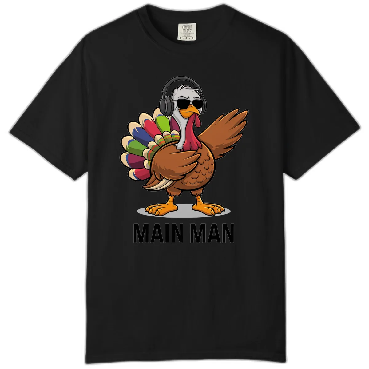 Dabbin' Turkey Main Man Comfort Color in Black