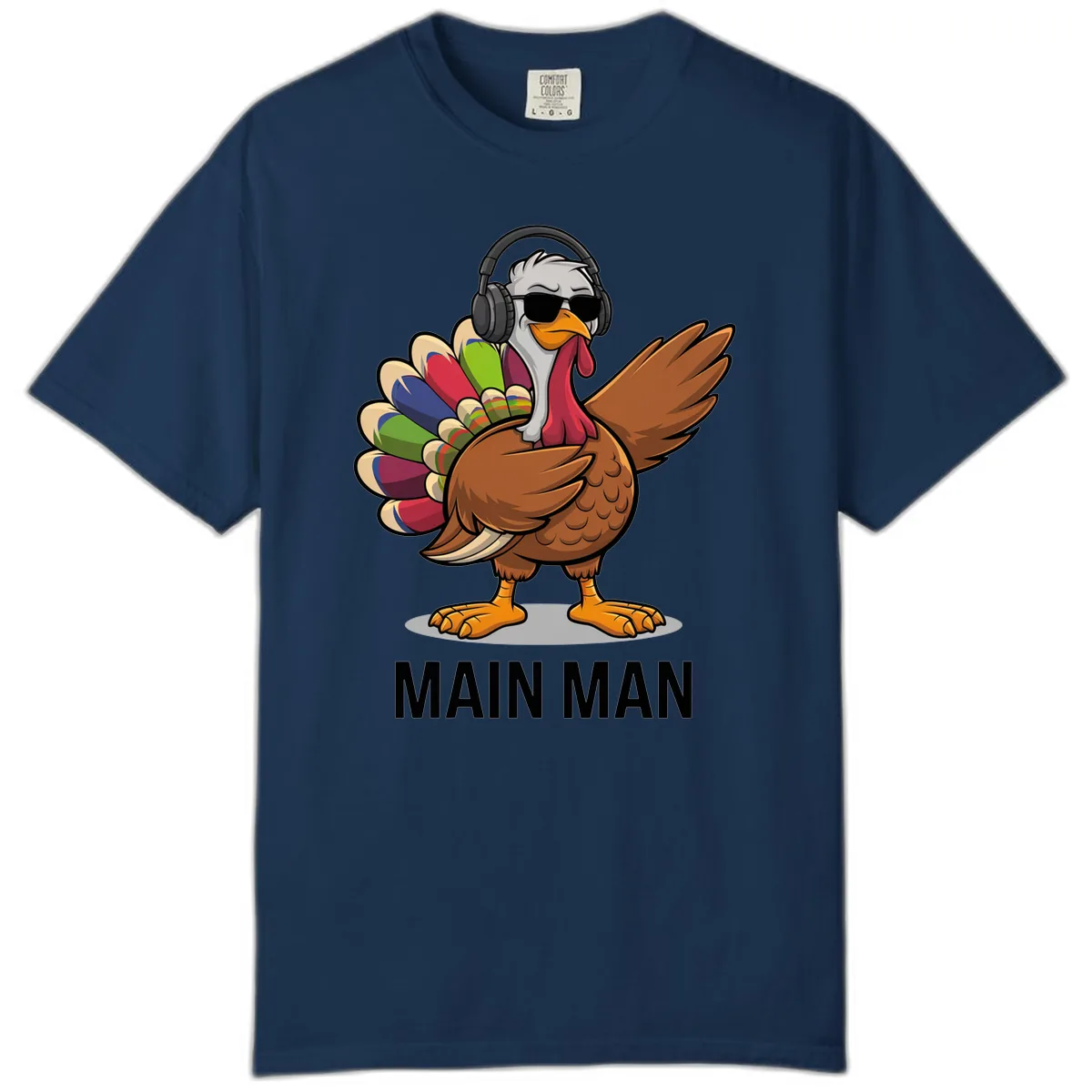 Dabbin' Turkey Main Man Comfort Color in Navy