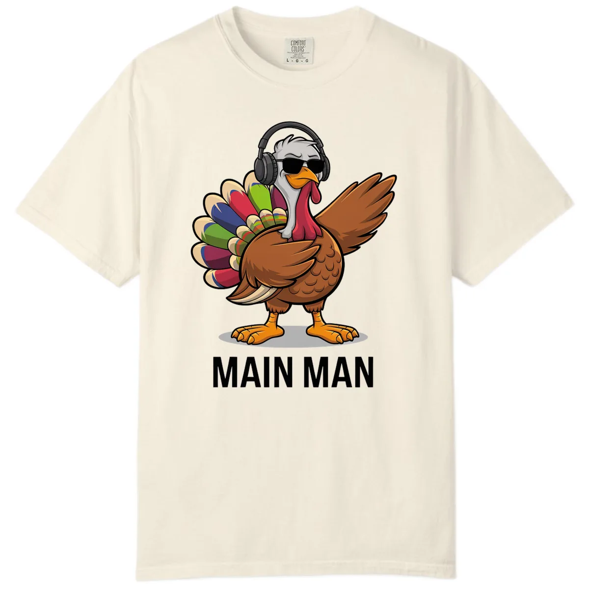 Dabbin' Turkey Main Man Comfort Color in Ivory