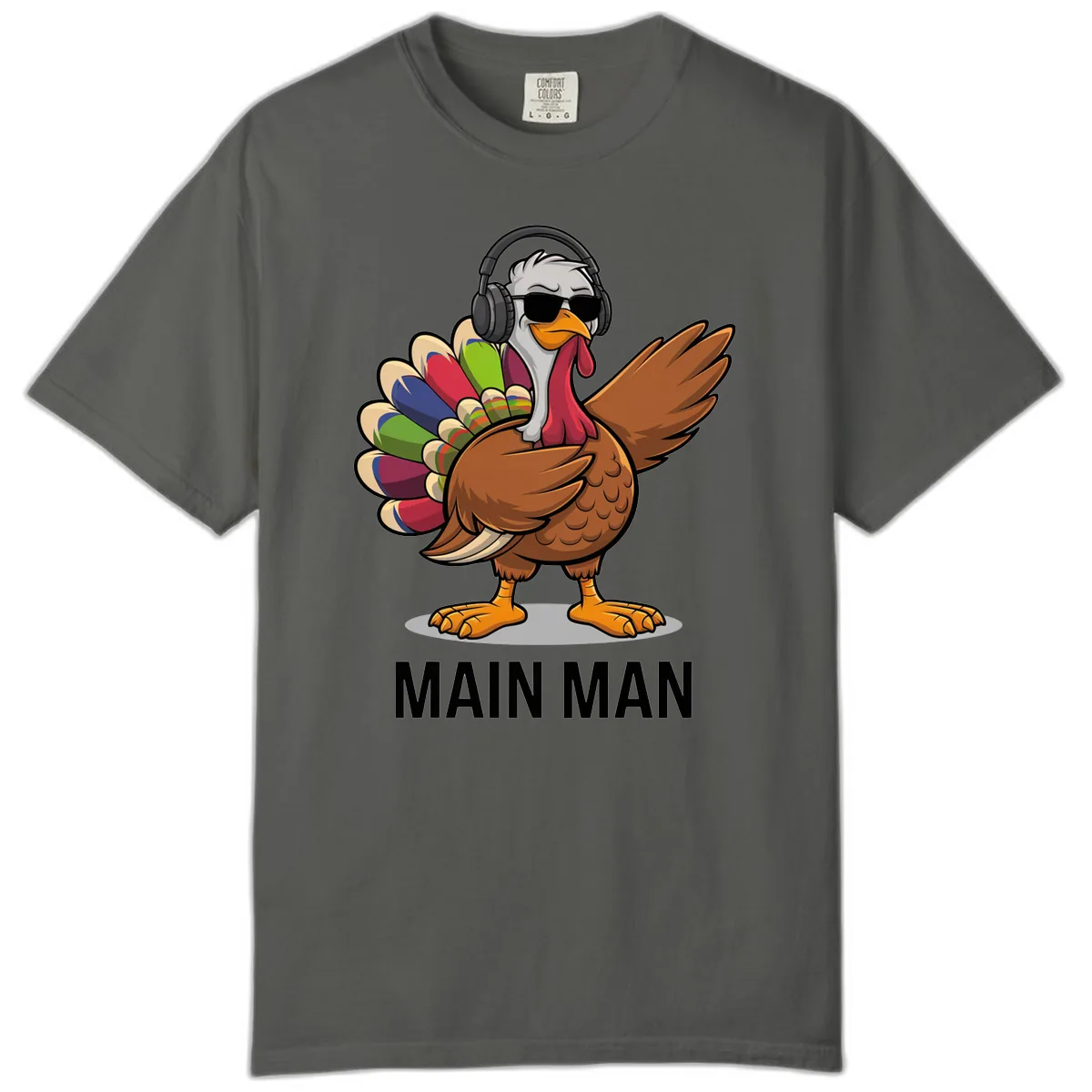 Dabbin' Turkey Main Man Comfort Color in Pepper