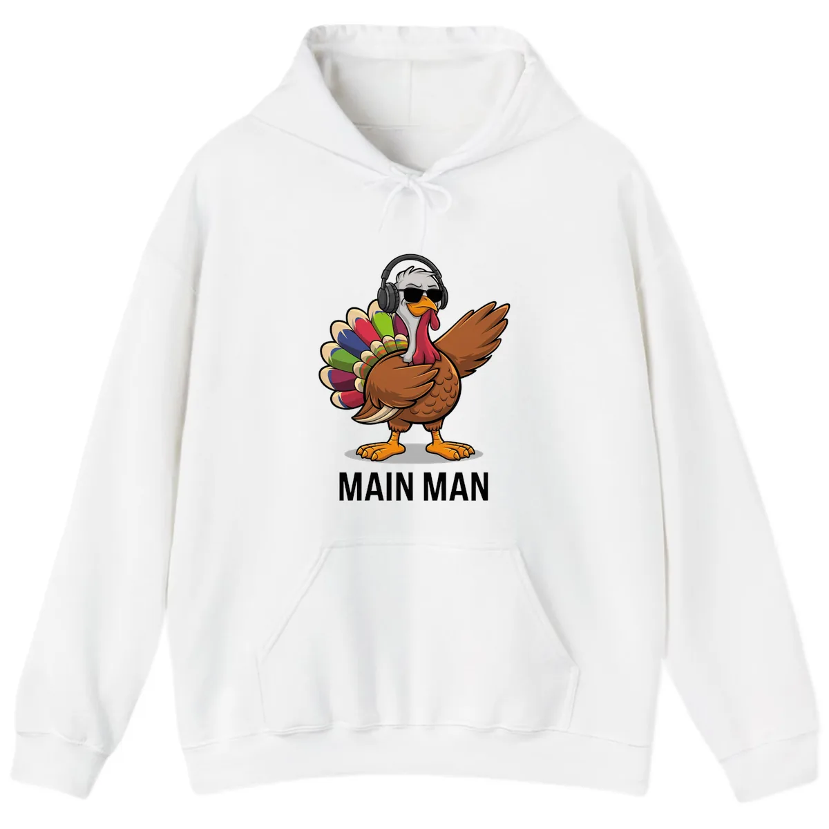 Dabbin' Turkey Main Man Hoodie in White