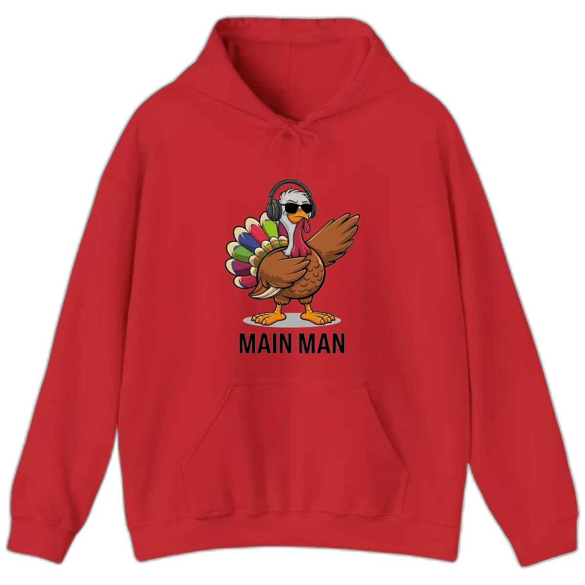 Dabbin' Turkey Main Man Hoodie in Red