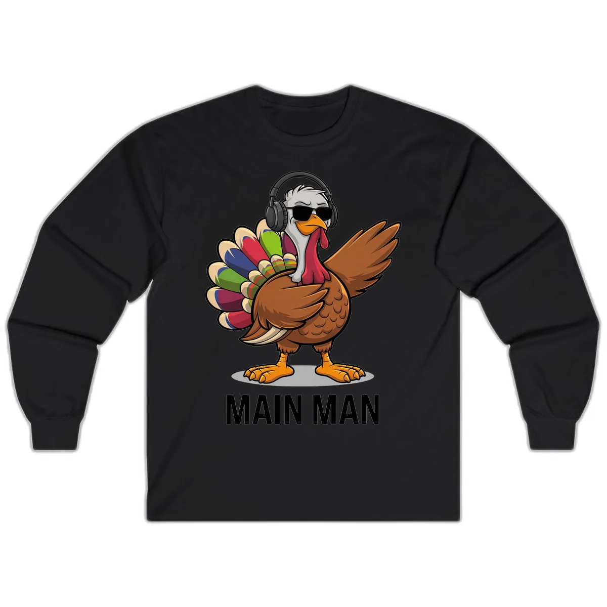 Dabbin' Turkey Main Man Long Sleeve in Black