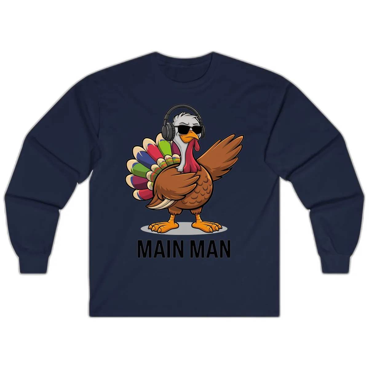 Dabbin' Turkey Main Man Long Sleeve in Navy