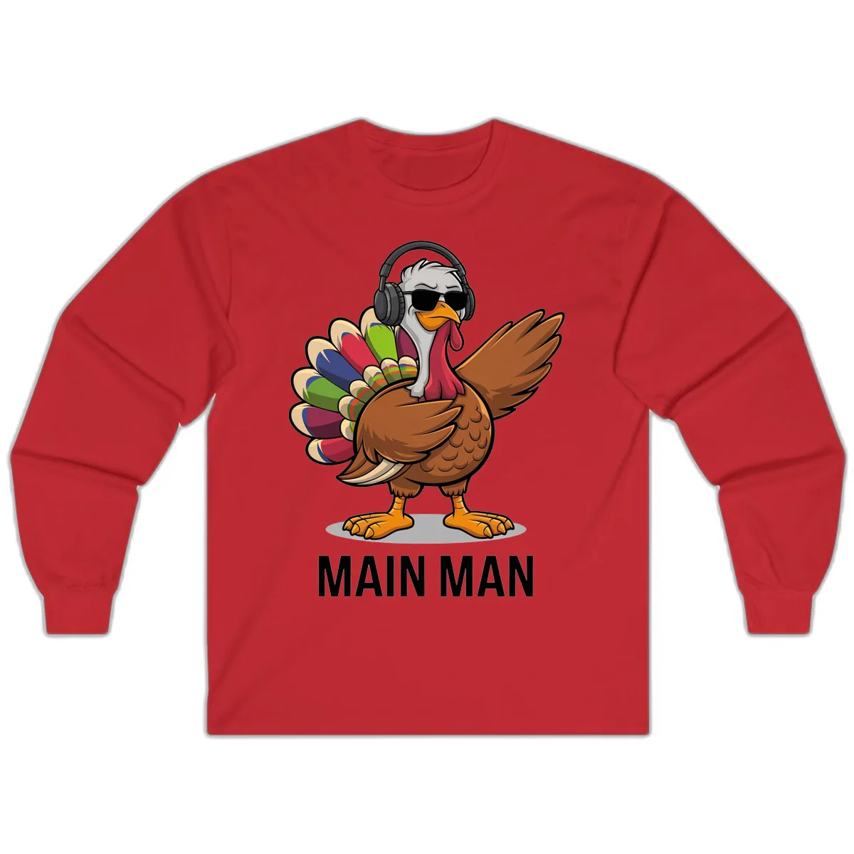 Dabbin' Turkey Main Man Long Sleeve in Red