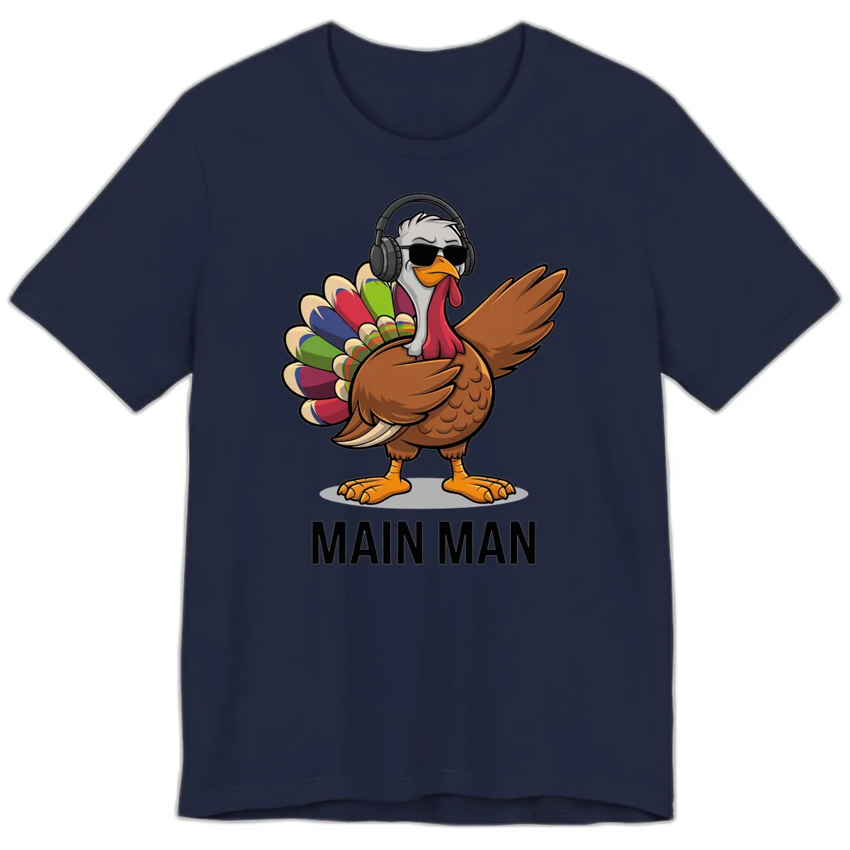 Dabbin' Turkey Main Man Premium T-Shirt in Navy