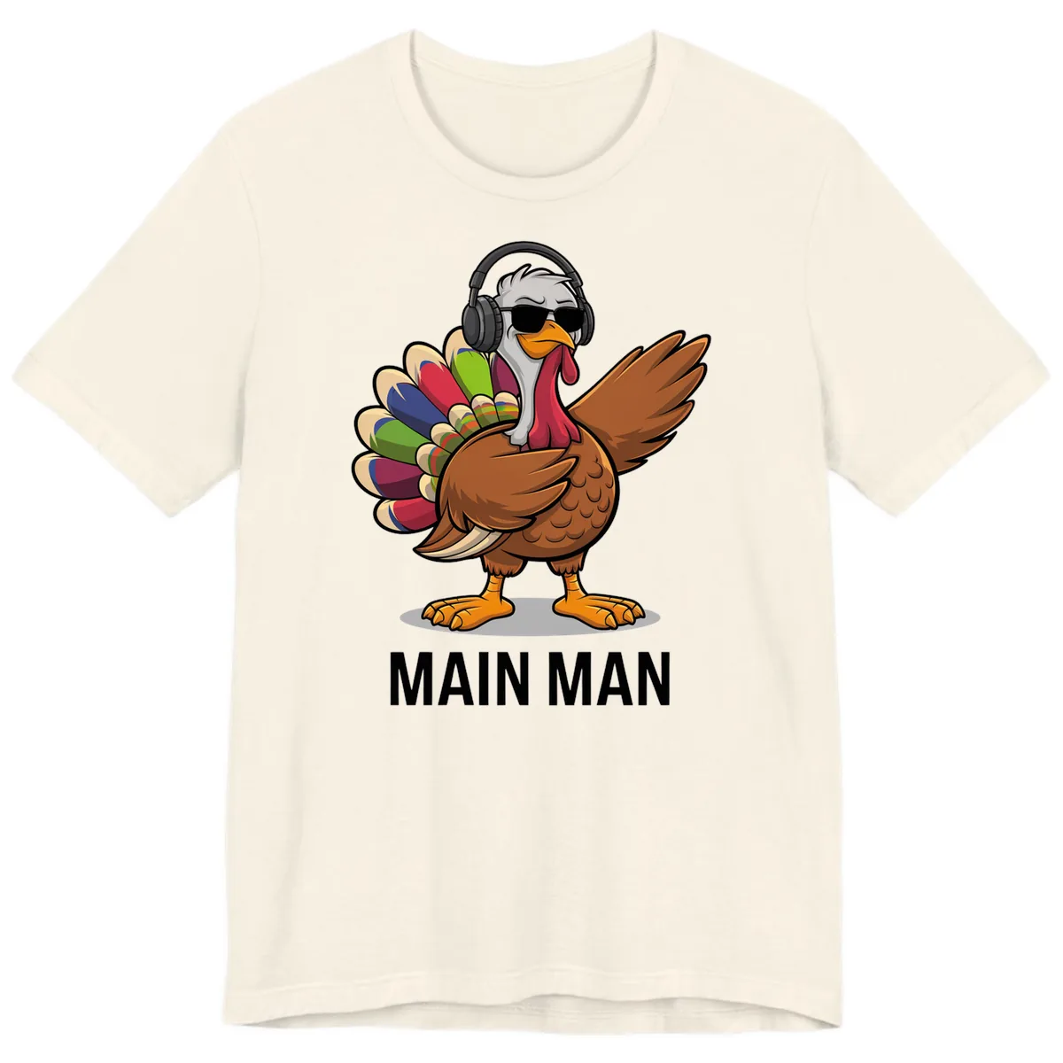 Dabbin' Turkey Main Man Premium T-Shirt in Natural
