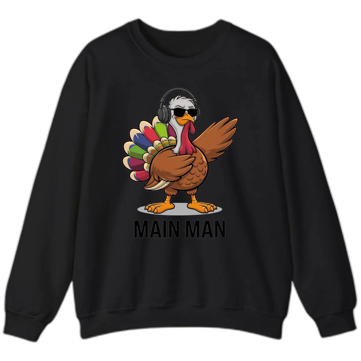 Dabbin' Turkey Main Man Sweatshirt in Black