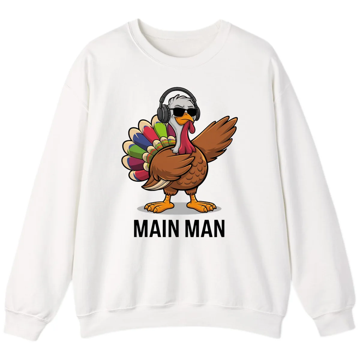 Dabbin' Turkey Main Man Sweatshirt in White