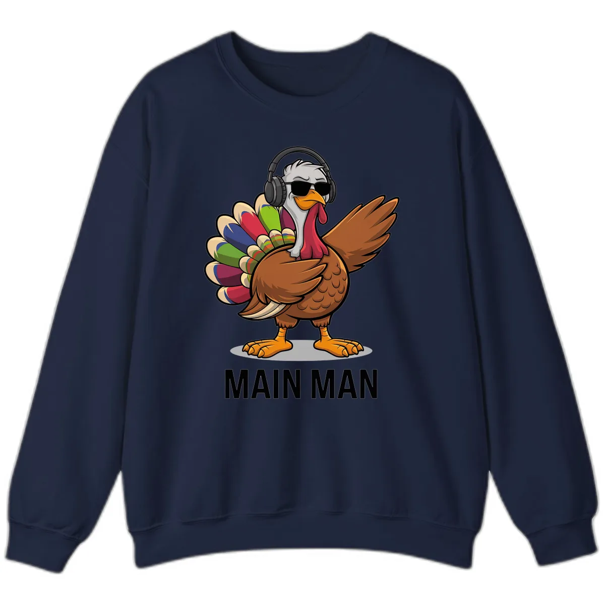 Dabbin' Turkey Main Man Sweatshirt in Navy