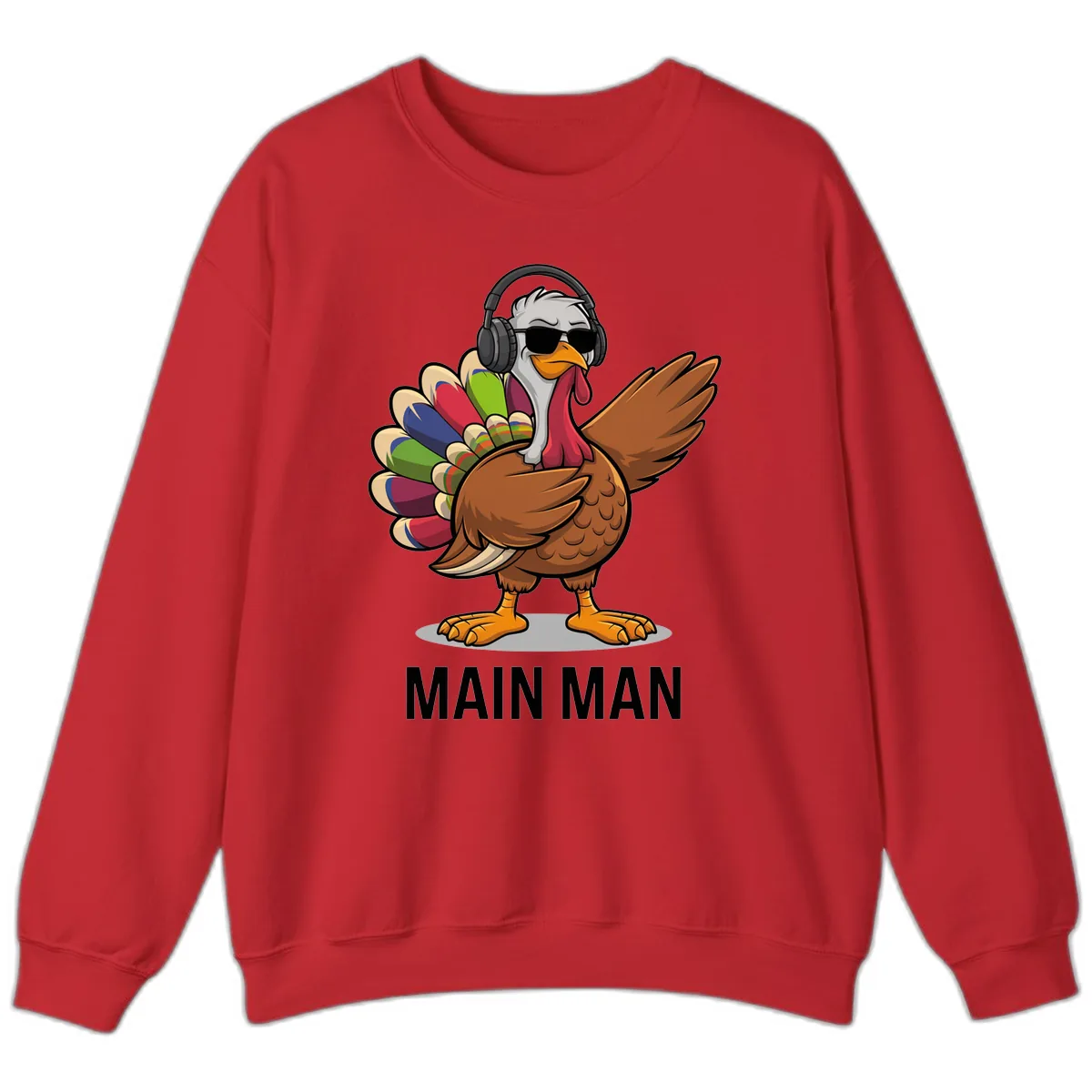 Dabbin' Turkey Main Man Sweatshirt in Red