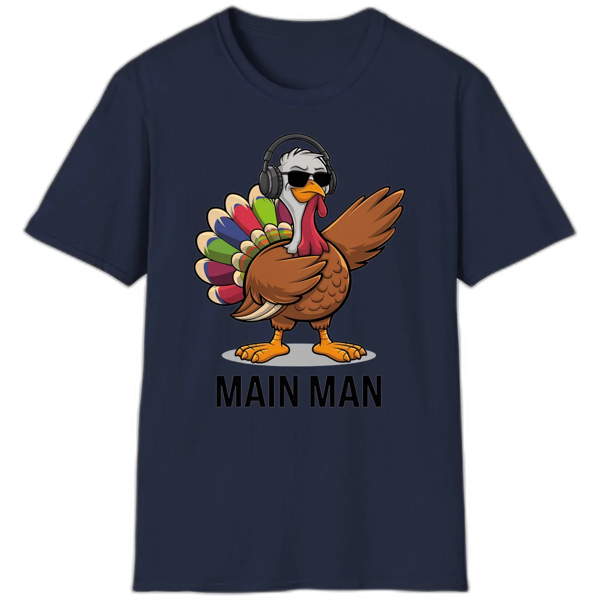 Dabbin' Turkey Main Man T-Shirt in Navy