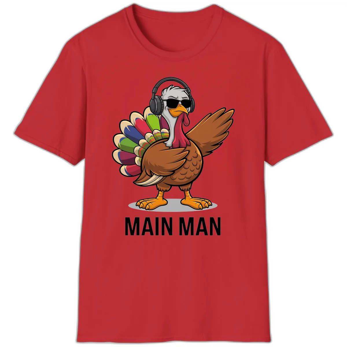 Dabbin' Turkey Main Man T-Shirt in Red