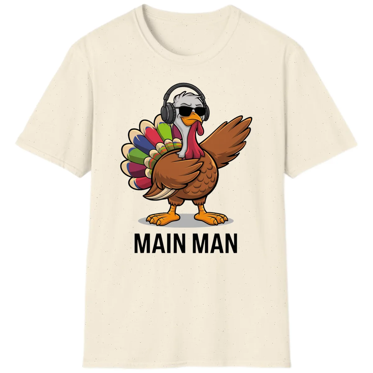 Dabbin' Turkey Main Man T-Shirt in Natural