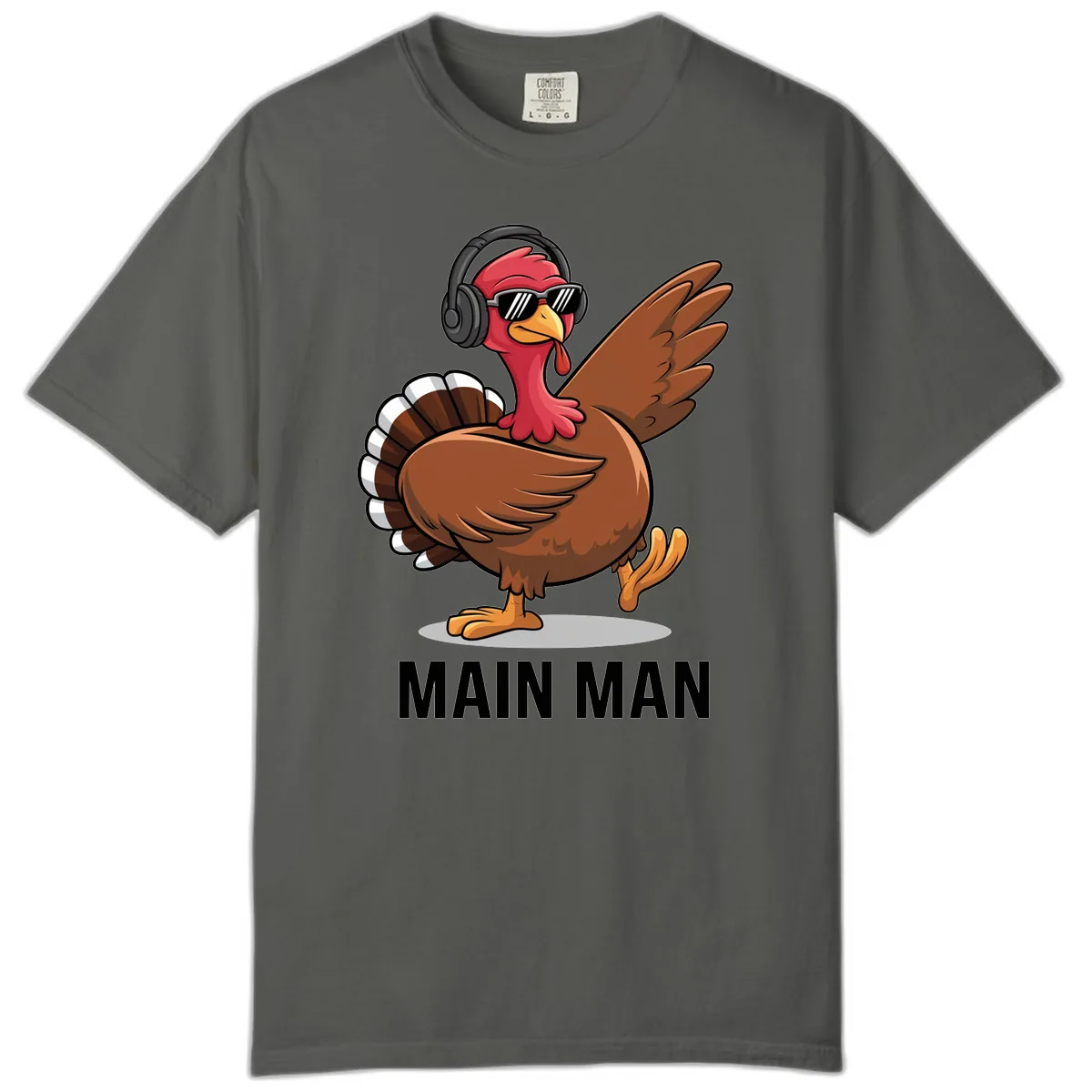Cool Turkey Main Man Thanksgiving Design Comfort Color in Pepper