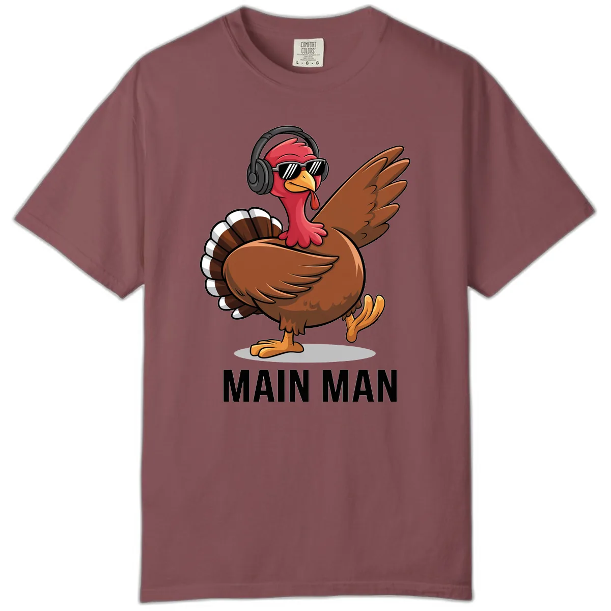 Cool Turkey Main Man Thanksgiving Design Comfort Color in Brick
