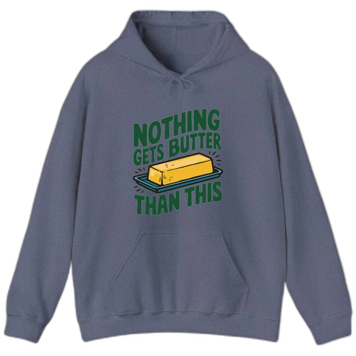 Nothing Butter Than This Butter Design Hoodie in Heather Navy