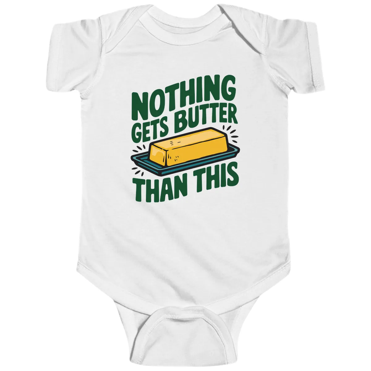 Nothing Butter Than This Butter Design Baby Onesie in White