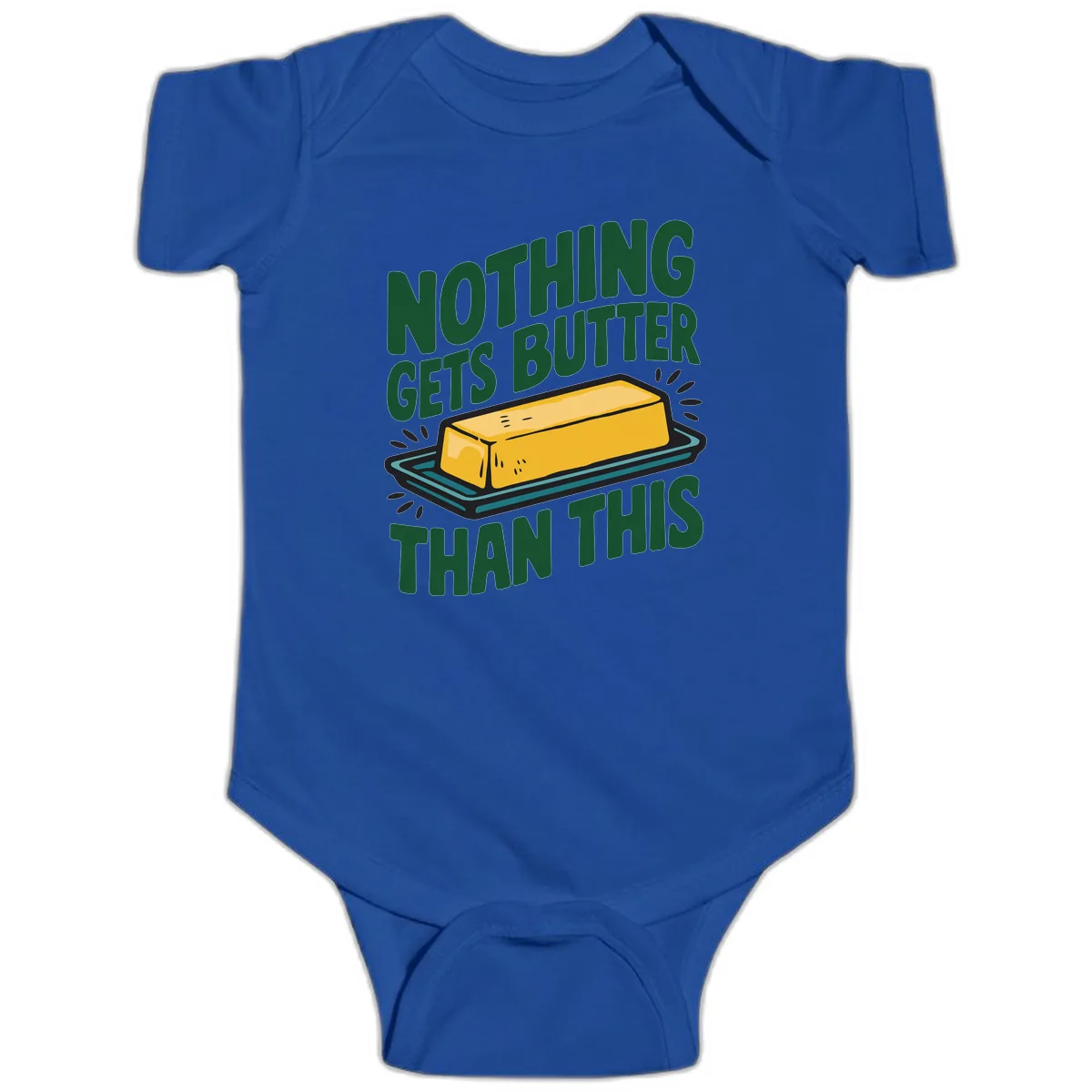 Nothing Butter Than This Butter Design Baby Onesie in Royal