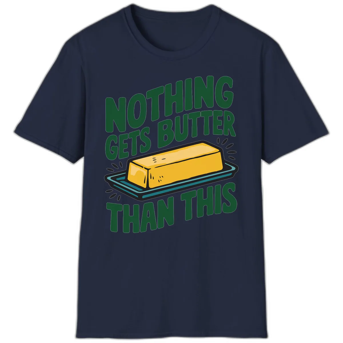Nothing Butter Than This Butter Design T-Shirt in Navy