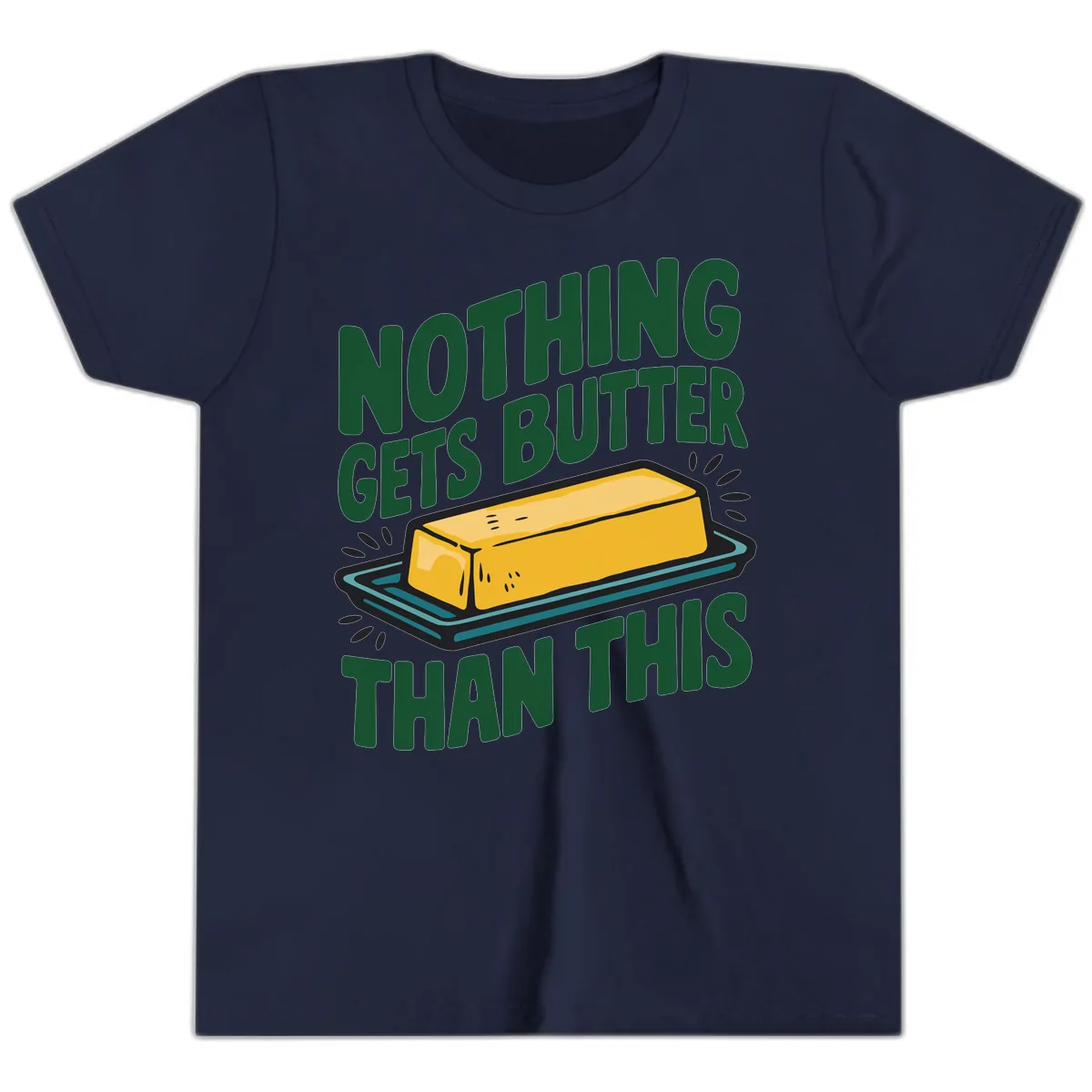 Nothing Butter Than This Butter Design Youth T-Shirt in Navy