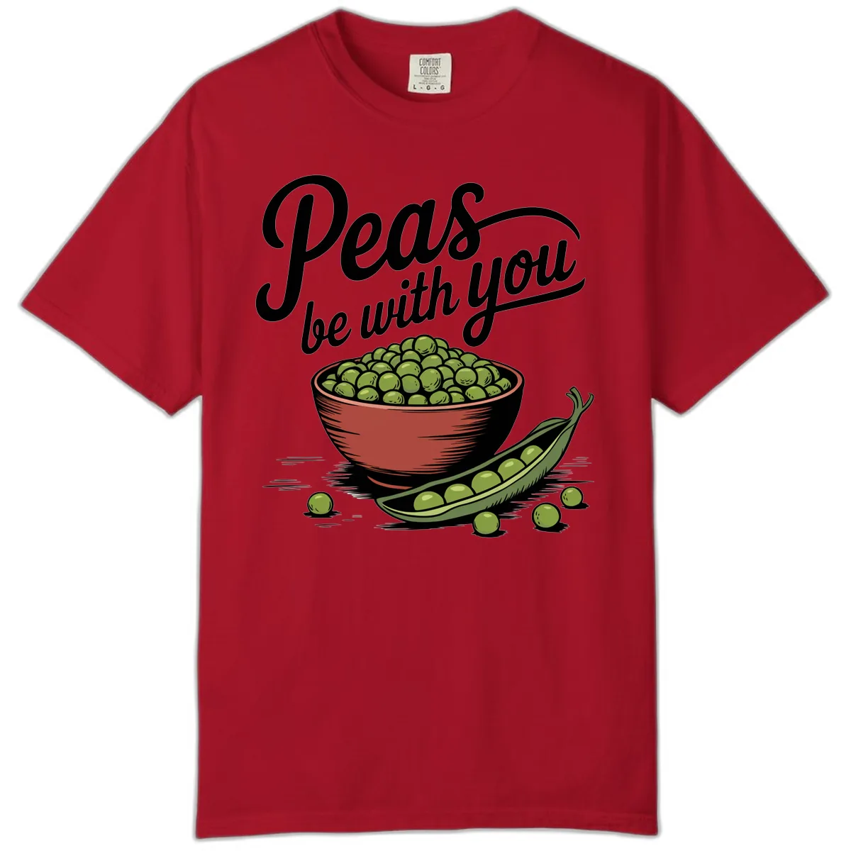 Peas Be With You Pun Graphic Comfort Color in Red