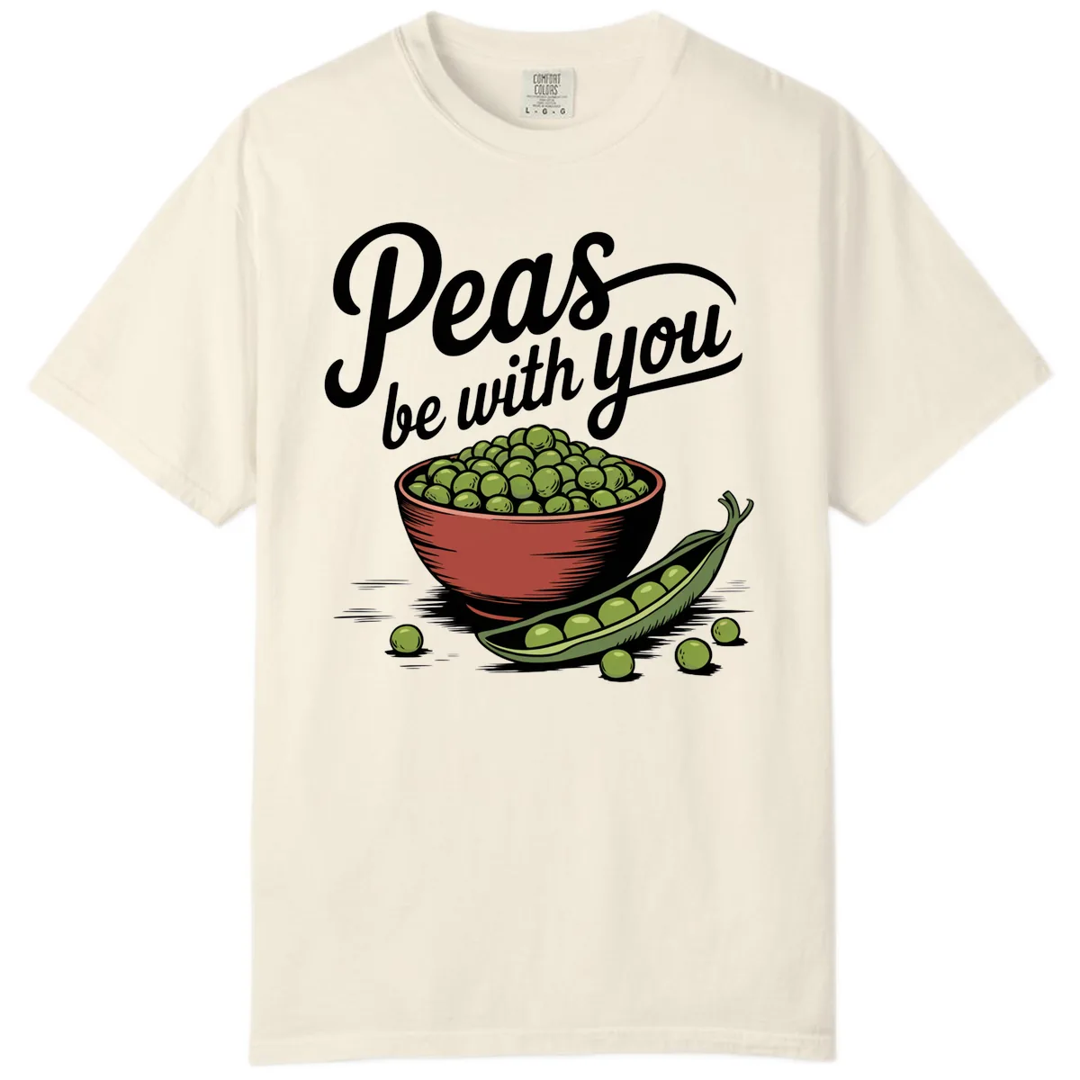 Peas Be With You Pun Graphic Comfort Color in Ivory