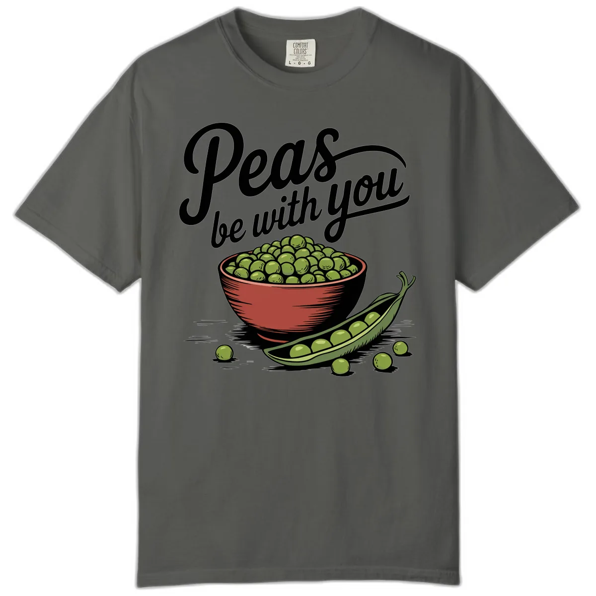 Peas Be With You Pun Graphic Comfort Color in Pepper
