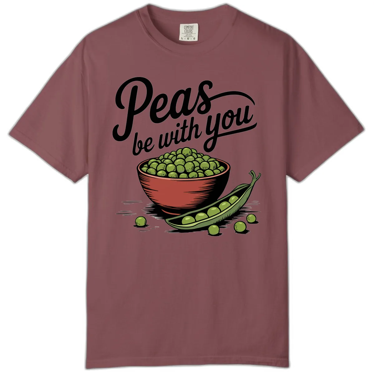 Peas Be With You Pun Graphic Comfort Color in Brick