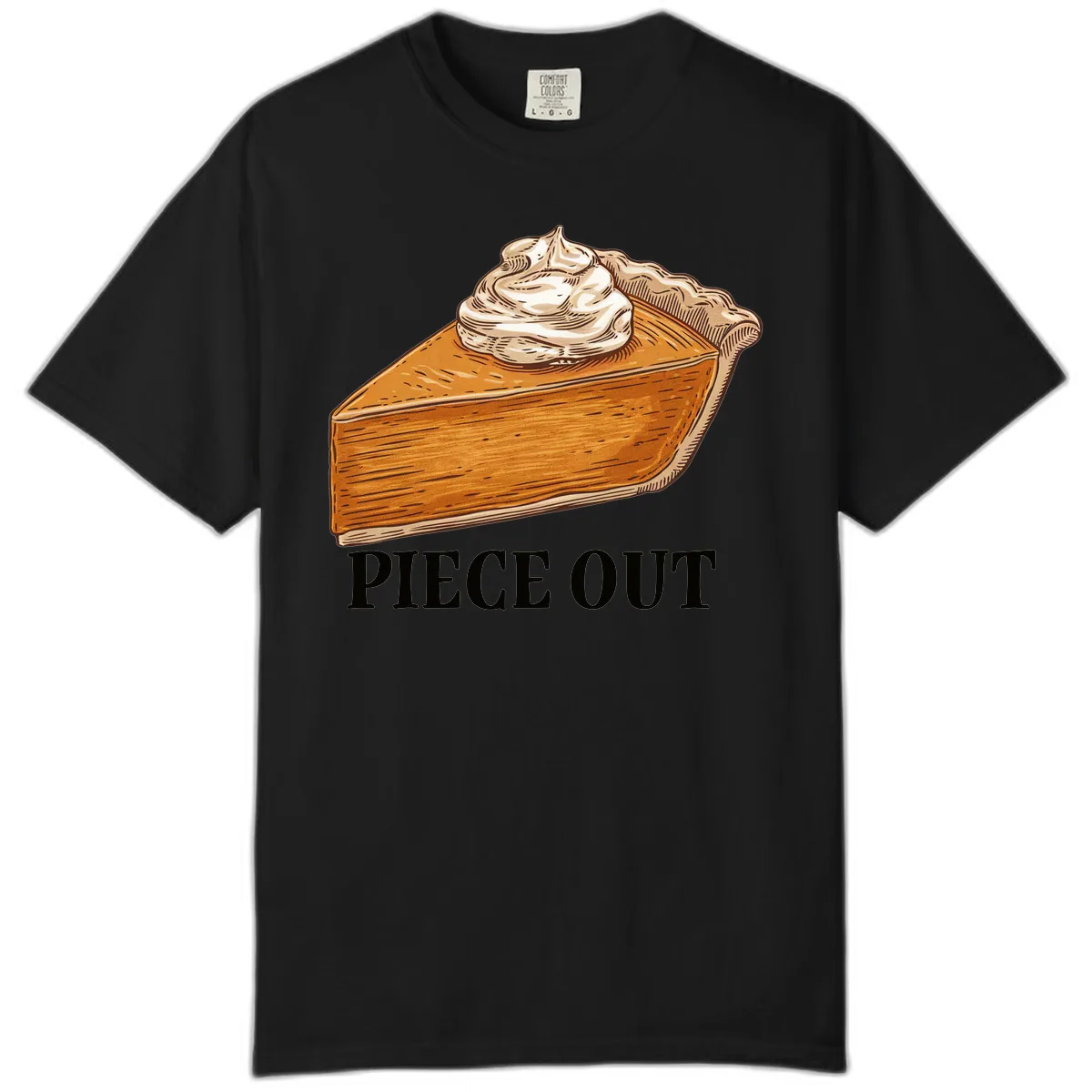 Piece Out Pumpkin Pie Greeting Comfort Color in Black